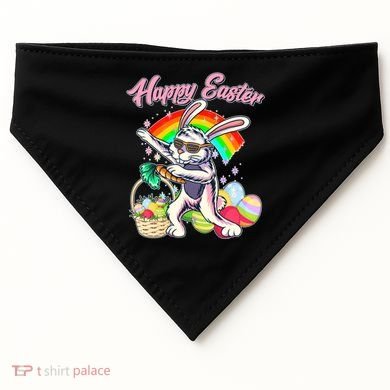 Funny Dabbing Rainbow Easter Bunny USA-Made Doggie Bandana