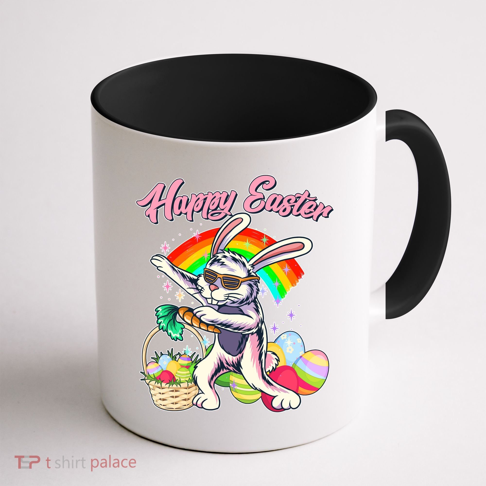 Funny Dabbing Rainbow Easter Bunny Coffee Mug