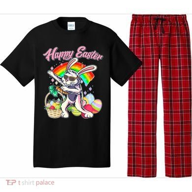 Funny Dabbing Rainbow Easter Bunny Pajama Set