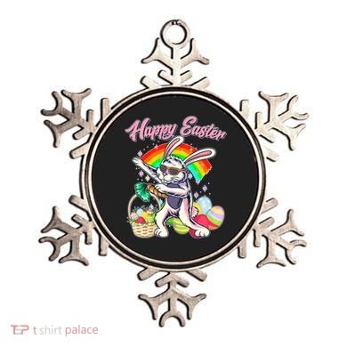 Funny Dabbing Rainbow Easter Bunny Ornament