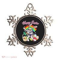 Funny Dabbing Rainbow Easter Bunny Ornament thumb 0