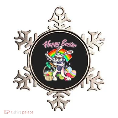 Funny Dabbing Rainbow Easter Bunny Ornament