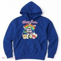 Funny Dabbing Rainbow Easter Bunny Hoodie thumb 0
