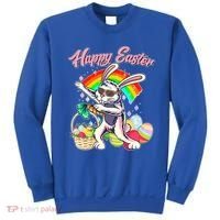 Funny Dabbing Rainbow Easter Bunny Sweatshirt thumb 0
