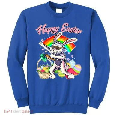 Funny Dabbing Rainbow Easter Bunny Sweatshirt