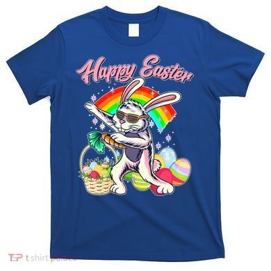Funny Dabbing Rainbow Easter Bunny T-Shirt