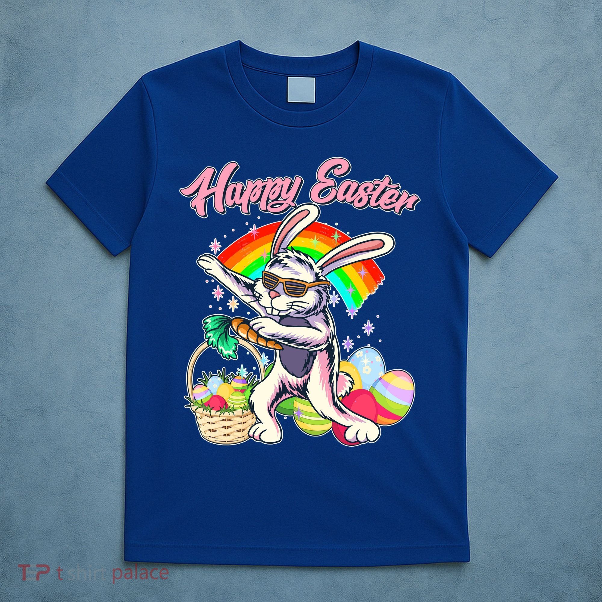 Funny Dabbing Rainbow Easter Bunny T-Shirt