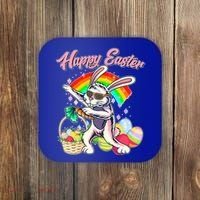 Funny Dabbing Rainbow Easter Bunny Coaster thumb 0