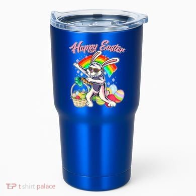 Funny Dabbing Rainbow Easter Bunny Tumbler