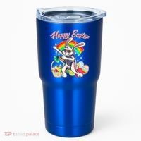 Funny Dabbing Rainbow Easter Bunny Tumbler thumb 0