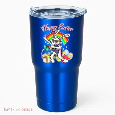 Funny Dabbing Rainbow Easter Bunny Tumbler