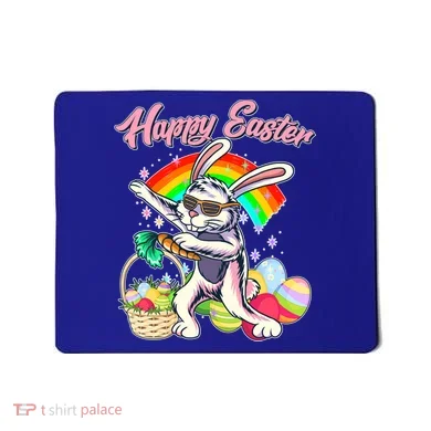 Funny Dabbing Rainbow Easter Bunny Mousepad