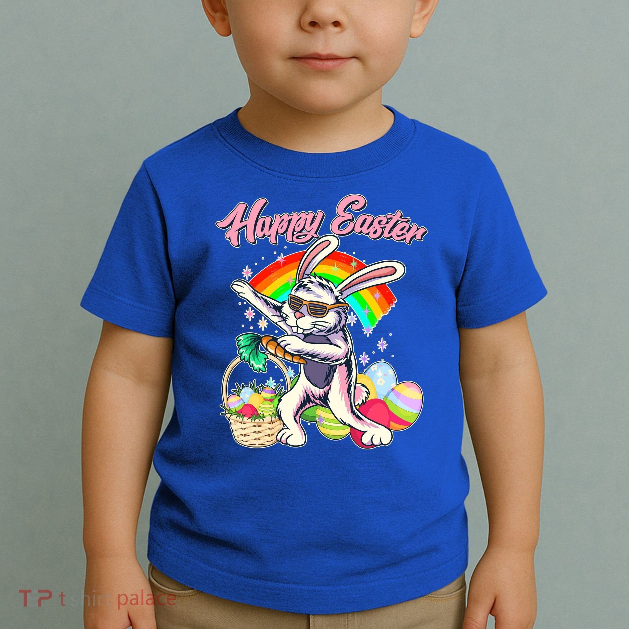 Funny Dabbing Rainbow Easter Bunny Toddler T-Shirt