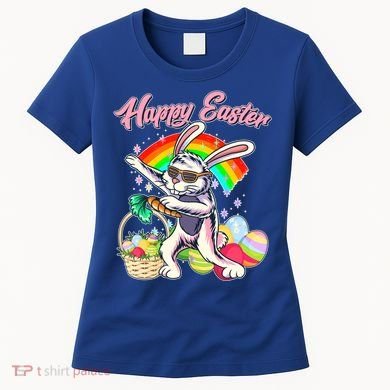 Funny Dabbing Rainbow Easter Bunny Women's T-Shirt