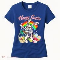 Funny Dabbing Rainbow Easter Bunny Women's T-Shirt thumb 0