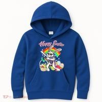 Funny Dabbing Rainbow Easter Bunny Kids Hoodie thumb 0