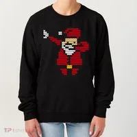 Funny Dabbing Santa Pixel Women's Sweatshirt thumb 0