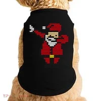 Funny Dabbing Santa Pixel Doggie Tank thumb 0