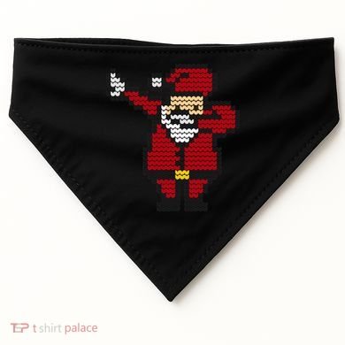 Funny Dabbing Santa Pixel USA-Made Doggie Bandana