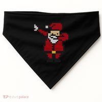 Funny Dabbing Santa Pixel USA-Made Doggie Bandana thumb 0