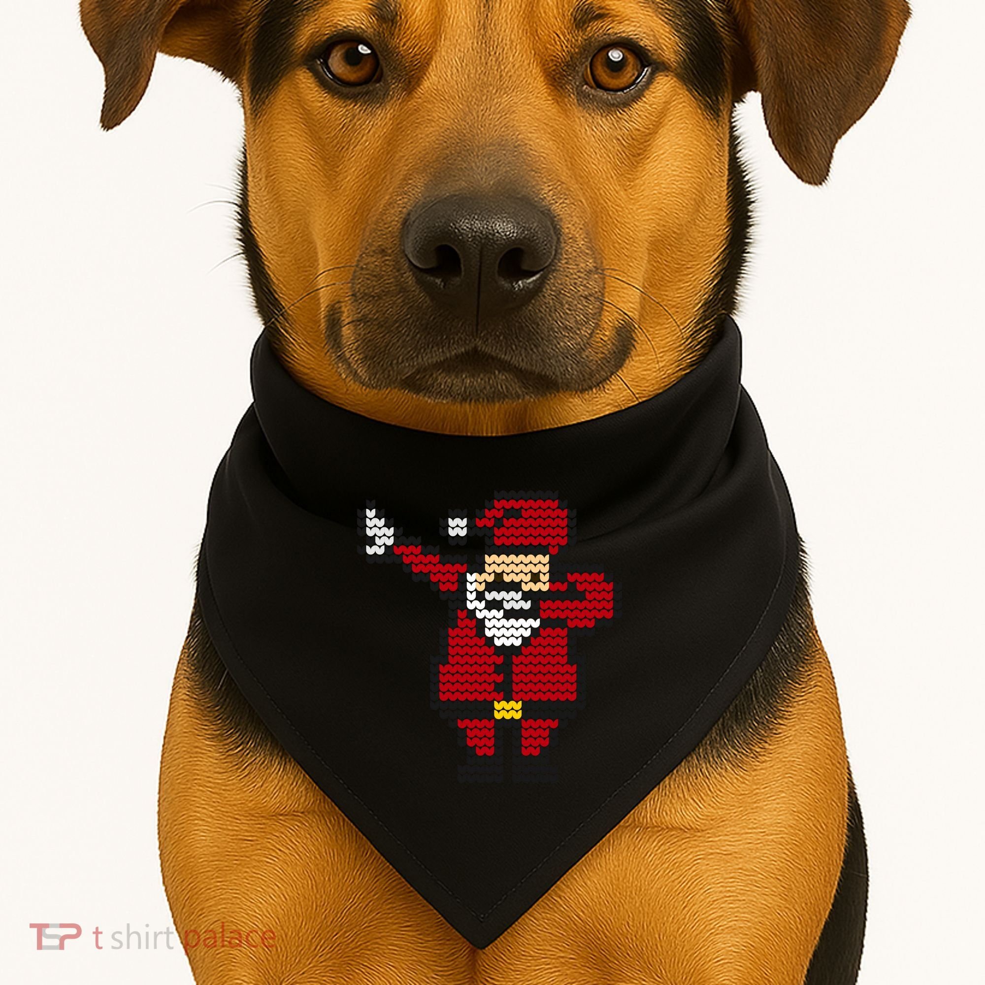 Funny Dabbing Santa Pixel USA-Made Doggie Bandana