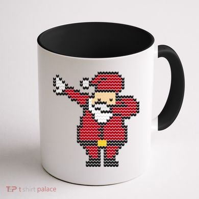 Funny Dabbing Santa Pixel Coffee Mug back