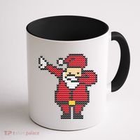 Funny Dabbing Santa Pixel Coffee Mug thumb 1