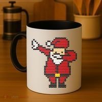 Funny Dabbing Santa Pixel Coffee Mug thumb 4