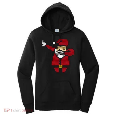Funny Dabbing Santa Pixel Women's Hoodie