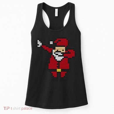 Funny Dabbing Santa Pixel Women's Tank Top