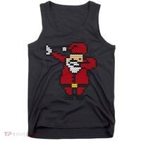 Funny Dabbing Santa Pixel Tank Top thumb 0
