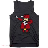 Funny Dabbing Santa Pixel Tank Top thumb 0