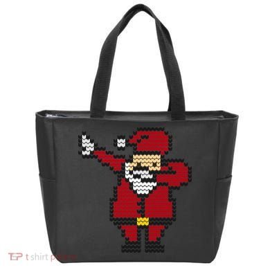 Funny Dabbing Santa Pixel Tote Bag