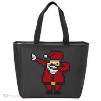 Funny Dabbing Santa Pixel Tote Bag thumb 0