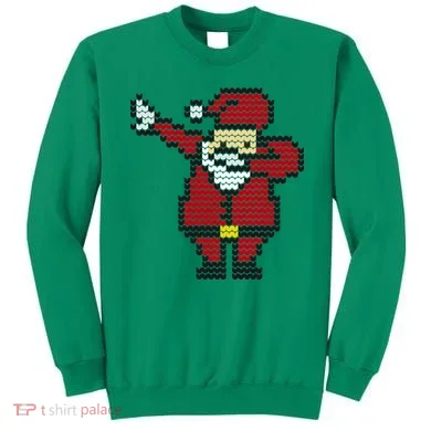 Funny Dabbing Santa Pixel Sweatshirt