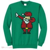 Funny Dabbing Santa Pixel Sweatshirt thumb 0