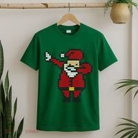 Funny Dabbing Santa Pixel T-Shirt thumb 2