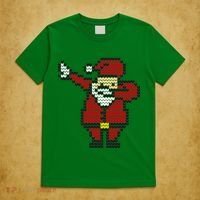 Funny Dabbing Santa Pixel T-Shirt thumb 5