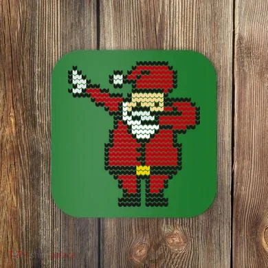 Funny Dabbing Santa Pixel Coaster