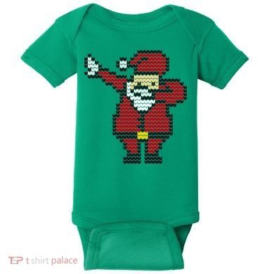 Funny Dabbing Santa Pixel Baby Bodysuit