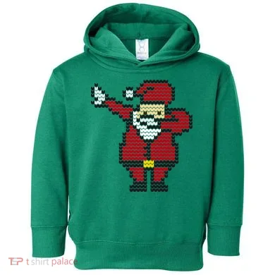 Funny Dabbing Santa Pixel Toddler Hoodie
