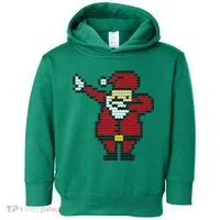 Funny Dabbing Santa Pixel Toddler Hoodie thumb 0