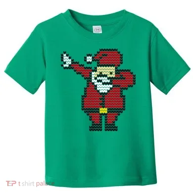 Funny Dabbing Santa Pixel Toddler T-Shirt