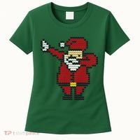 Funny Dabbing Santa Pixel Women's T-Shirt thumb 0