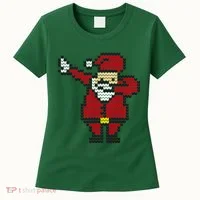 Funny Dabbing Santa Pixel Women's T-Shirt thumb 0