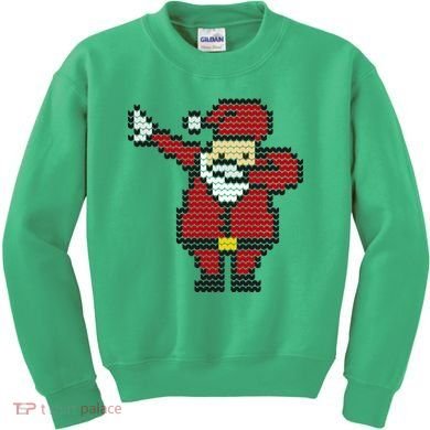 Funny Dabbing Santa Pixel Kids Sweatshirt