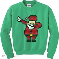 Funny Dabbing Santa Pixel Kids Sweatshirt thumb 0