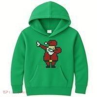 Funny Dabbing Santa Pixel Kids Hoodie thumb 0