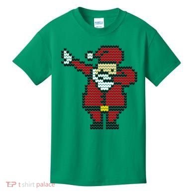 Funny Dabbing Santa Pixel Kids T-Shirt
