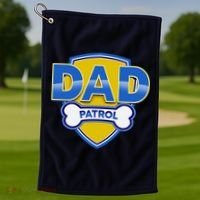 Funny Dad Patrol Dog Dad Golf Towel thumb 1